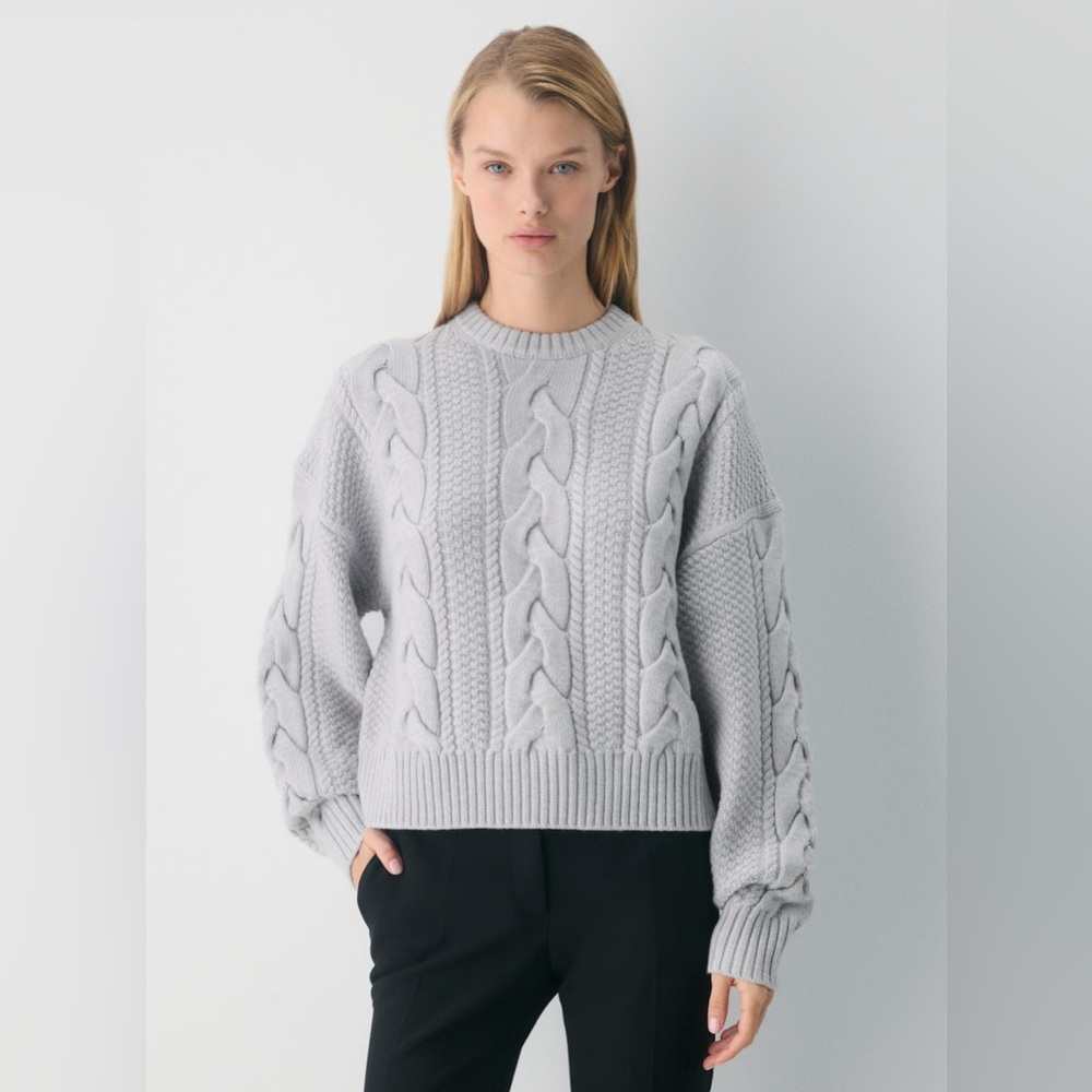 Aritzia Heritage Knit Merino‎ Wool Crew Hi-hip Sweater